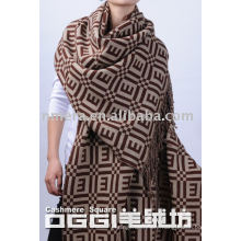 100%cashmere jacquard infinity shawl for women